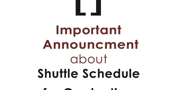 Shuttel Schedule for Graduation