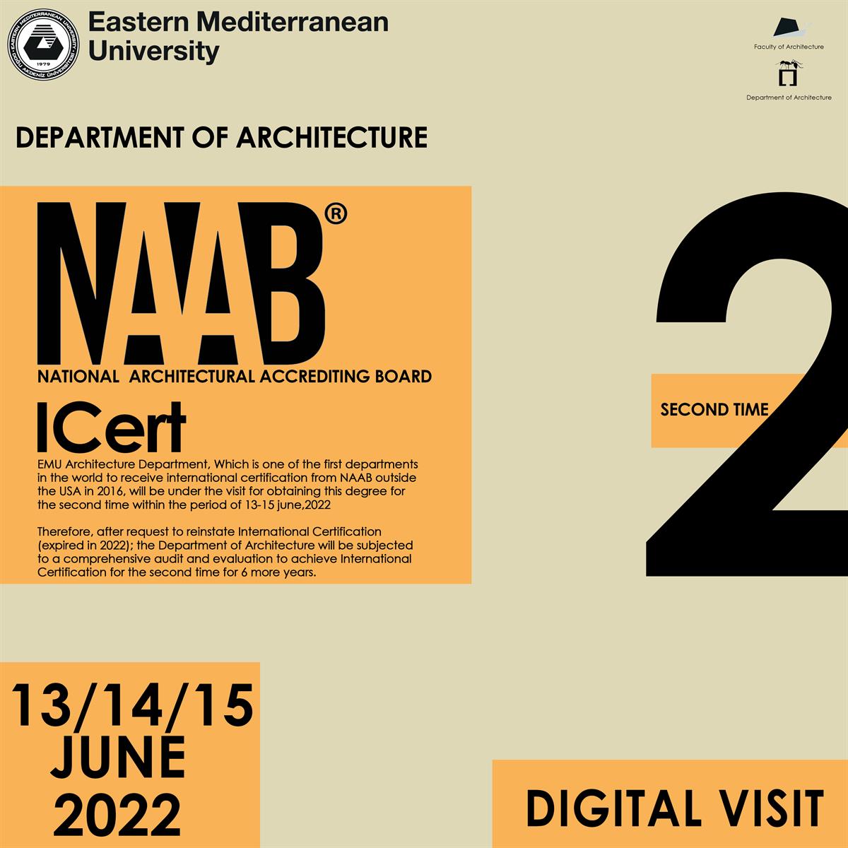 NAAB ICert Degital Visit 13 - 15 June 2022