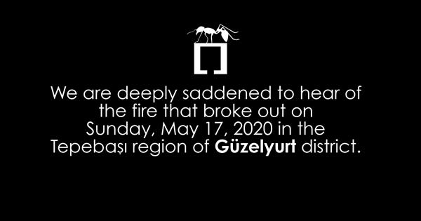 Fire occurred in Tepebaşı region of Güzelyurt District